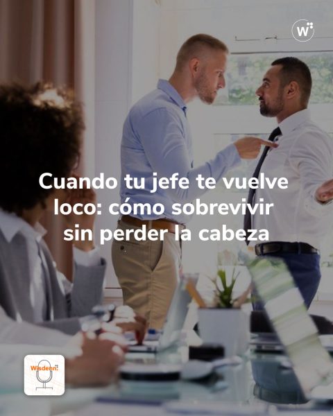 Persona lidiando con jefe irracional en el entorno laboral, concepto de salud emocional en el trabajo
